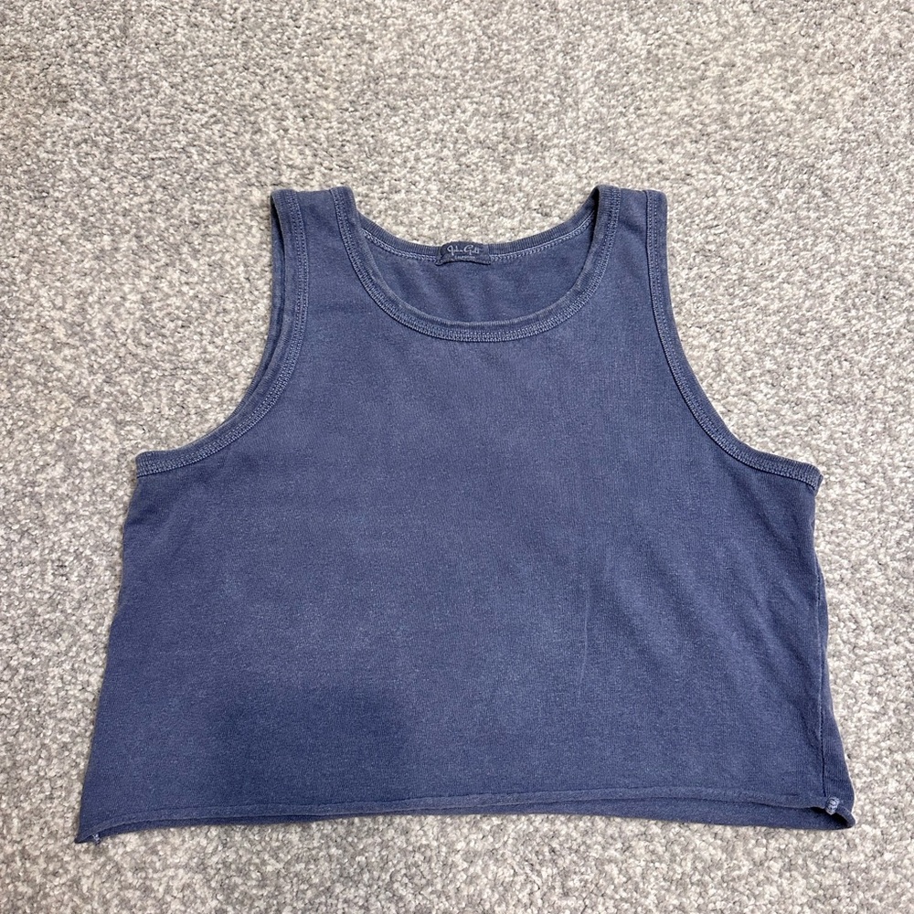 Blue Cropped Tank Top - final sale